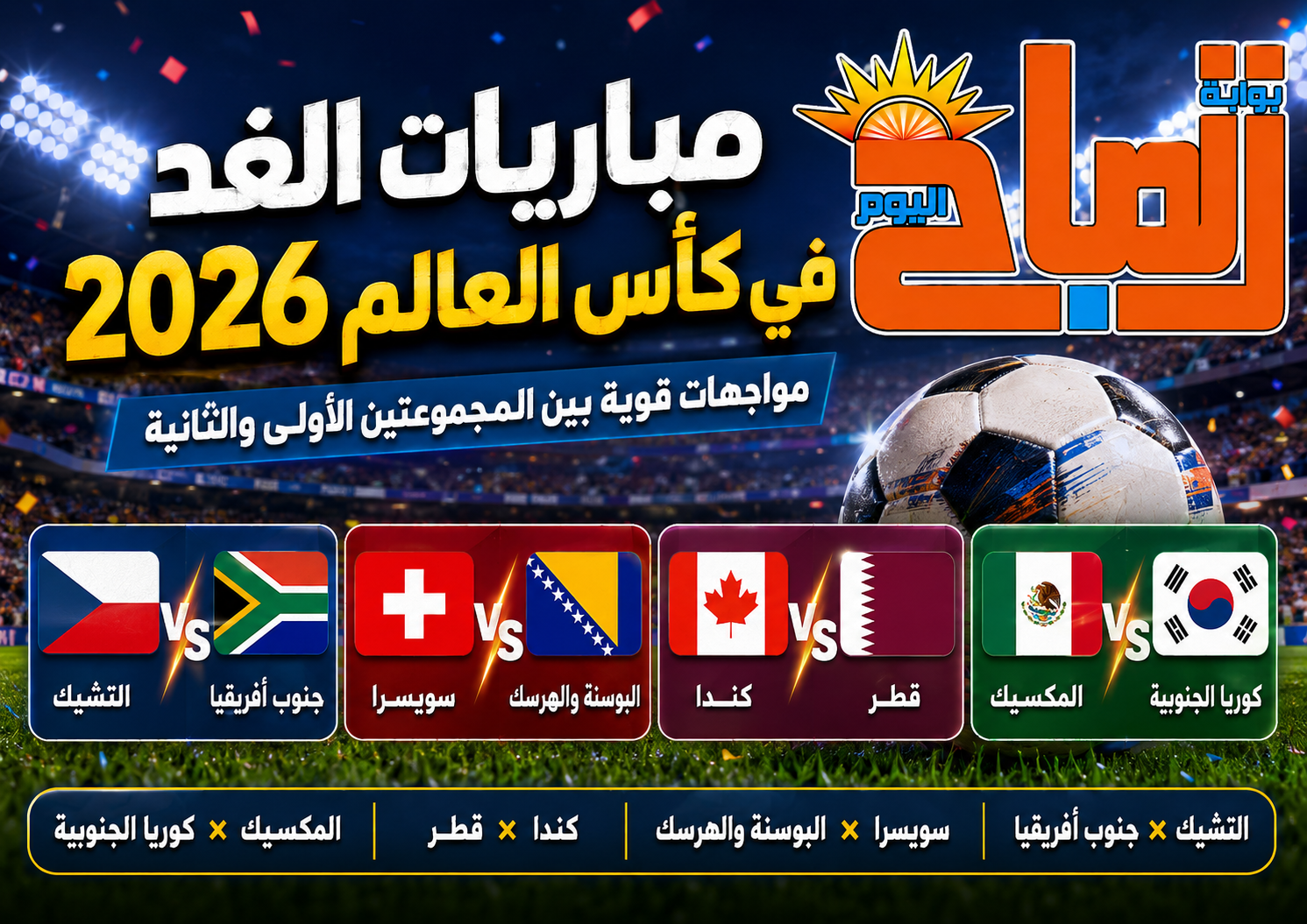 مباريات الخميس في كأس العالم 2026.. صدامات نارية في المجموعتين الأولى والثانية